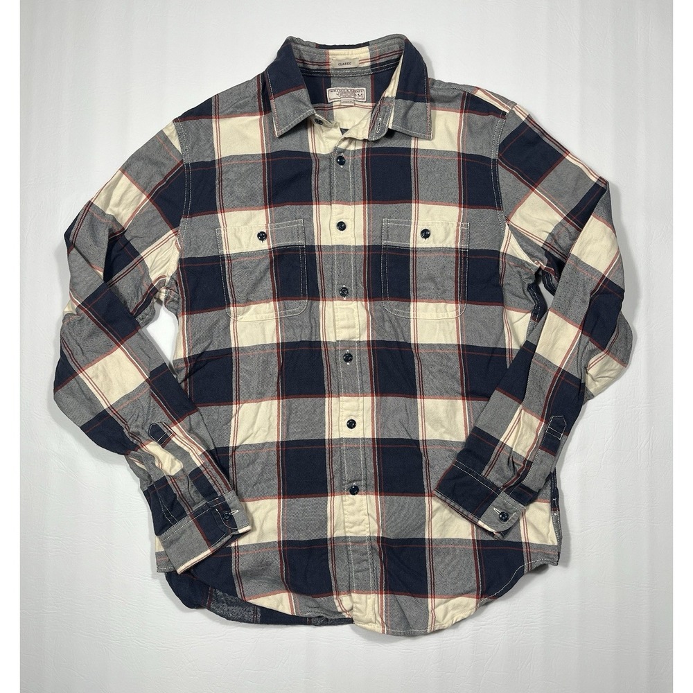 Wallace & Barnes Flannel Shirt Mens Medium Multicolor Plaid Long Sleeve